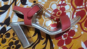 Red Ankle Strap Sandals - Size 6