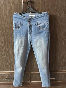 High-Waisted Denim Jeans