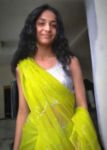 Lime Green Embroidered Saree