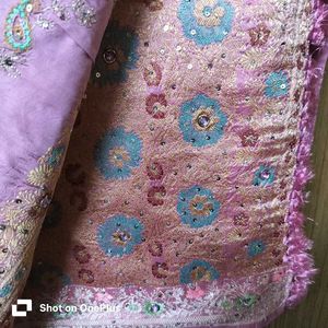 Embroidered Lavender Saree