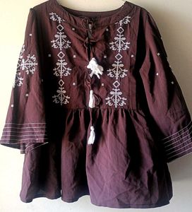 Boho Embroidered Tunic Top