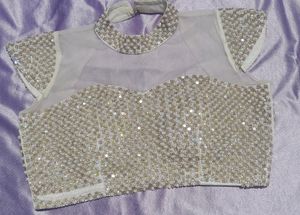White Pearl Desiner Blouse 🤩🔥 Very Low Price