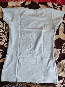 Light Sky Blue Colour Fitted Tshirt
