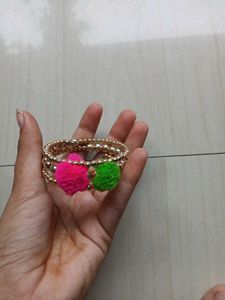 Pom-Pom Beaded Bracelet