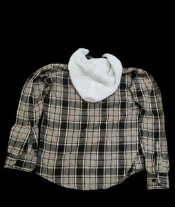 sherpa hood shacket shirt