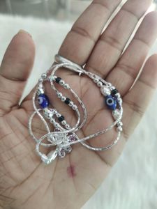 Evil Eye Pure Silver Payal For Women&#39;s