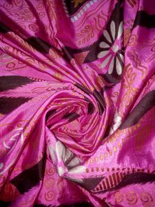 Colorful Printted Silk Glitterish Saree