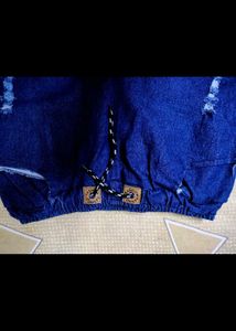 New Dark Blue Jeans Capri For Women