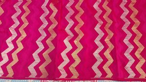 Pink Saree with Gold Detail