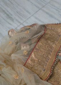 cream colour odhani For Lehnga