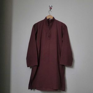 Khadi Brown Cotton Kurta