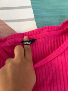 Pink Ruffle Sleeve Top