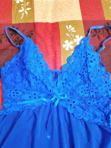 Babygirl Honeymoon Dress 👗 Blue Colour Net Fabric