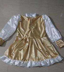 Elegant Gold &amp; White Dress