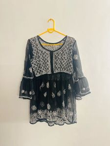 Beautiful Mirror Work Short Kurti
