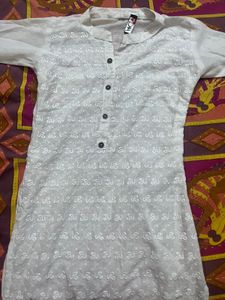 White Embroidered Kurti