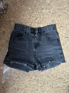 Denim Black Shorts