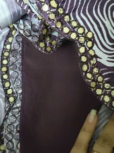 Purple And White Saree