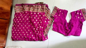 Heavy Designed Saree With Stitched Blouse