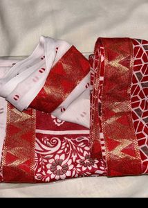 Red & White Saree
