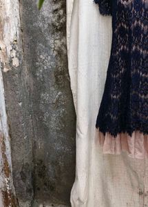 I. Navy Lace Mini Dress