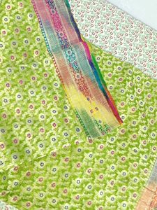 ✨ Vibrant Green &amp; Multicolor Banarasi Saree ✨