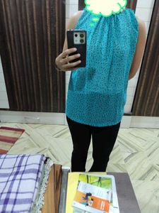 Stylish , Smart Halter Neck PrintedTop