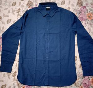 Navy Blue Dotted Casual Shirt