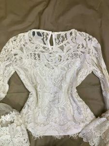 Embroidered Net Top
