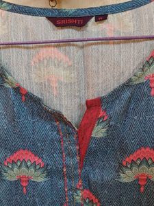 Srishti Blue Floral Printed Kurta | Size M | New