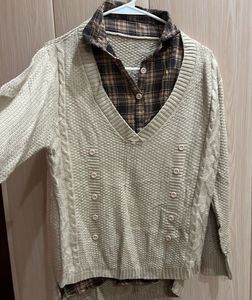 Layered Look Knit Top