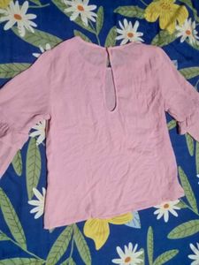 Blush Pink Bell Sleeve Top