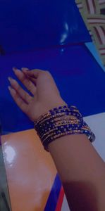 bangles for blue and golden color for party wear so pretty