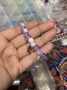 Purple Beaded Charm Bracelet