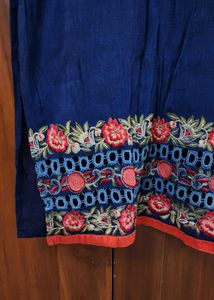 Blue Embroidered Kurti Tunic