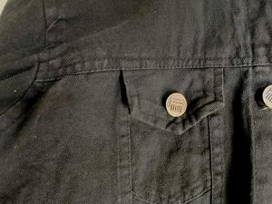 Black Denim Cropped Jacket