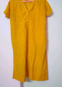 YELLOW KURTA  (PURE COTTON)