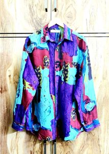 Funky Patterned Button-Up Shirt Size-44
