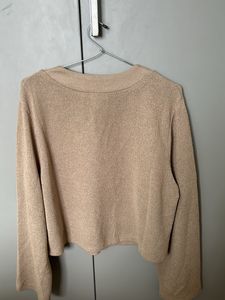 Tan H&amp;M V Neck Knit Top