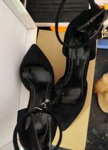 Black Pencil Heels With Ankle Straps
