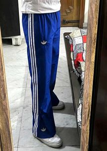 ADIDAS ORIGINALS BLUE STRAIGHT BOOTCUT TRACKPANTS