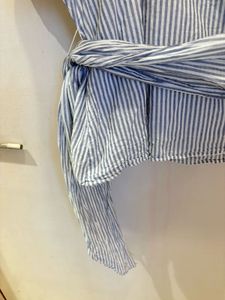 Striped One-Shoulder Tie Top