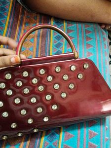 Vintage Red Jeweled Clutch