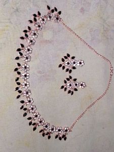 Rose Gold Flower Digine Jewellery Set
