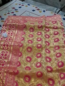 Pink Banarasi Dress Material