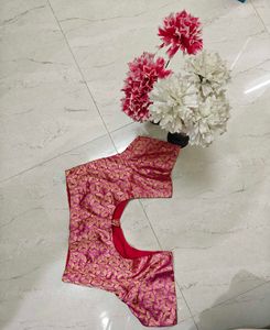 Pink &amp; Gold Brocade Blouse