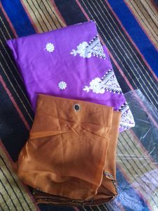 Purple Fabric with Embroidery