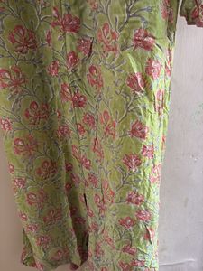 Green Floral Kurta