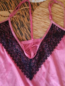 Pink Lace Trim Nightgown