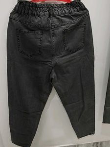 Grey Elastic Waist Jeans